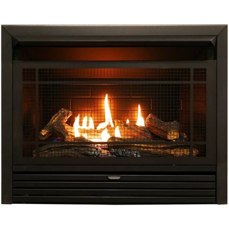 DULUTH FORGE Dual Fuel Ventless Gas Fireplace Insert - 26,000 Btu, Remote Control FDF300R